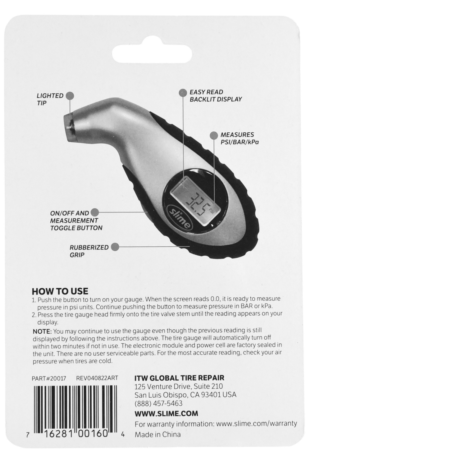 slide 3 of 3, Slime Digital Sport Tire Gauge, 5 ct; 150 psi