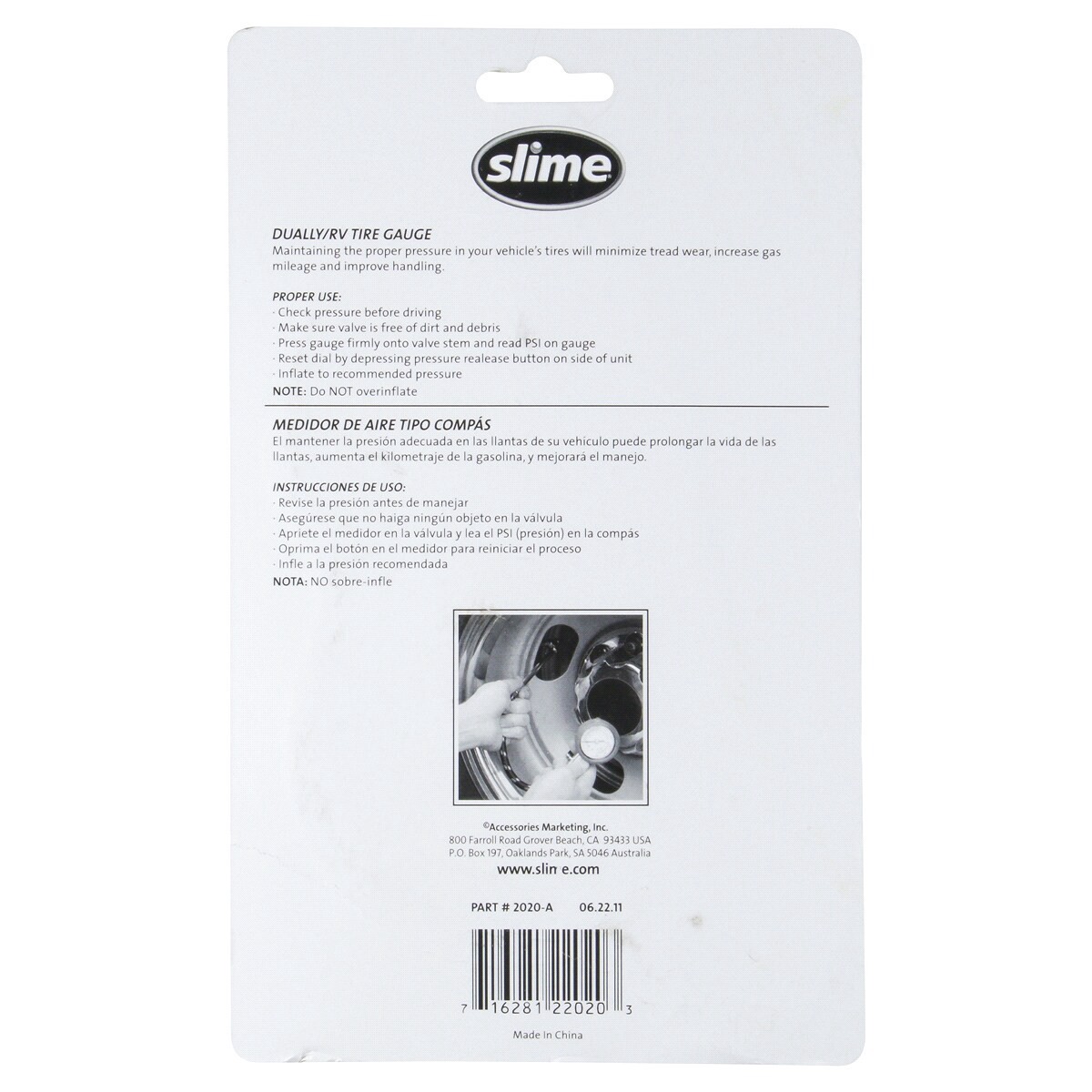 slide 2 of 2, Slime Dually RV Tire Gauge, 1 ct