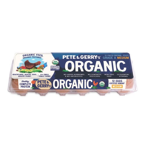 slide 1 of 1, Pete & Gerry's® organic medium brown eggs, grade A, 12 ct