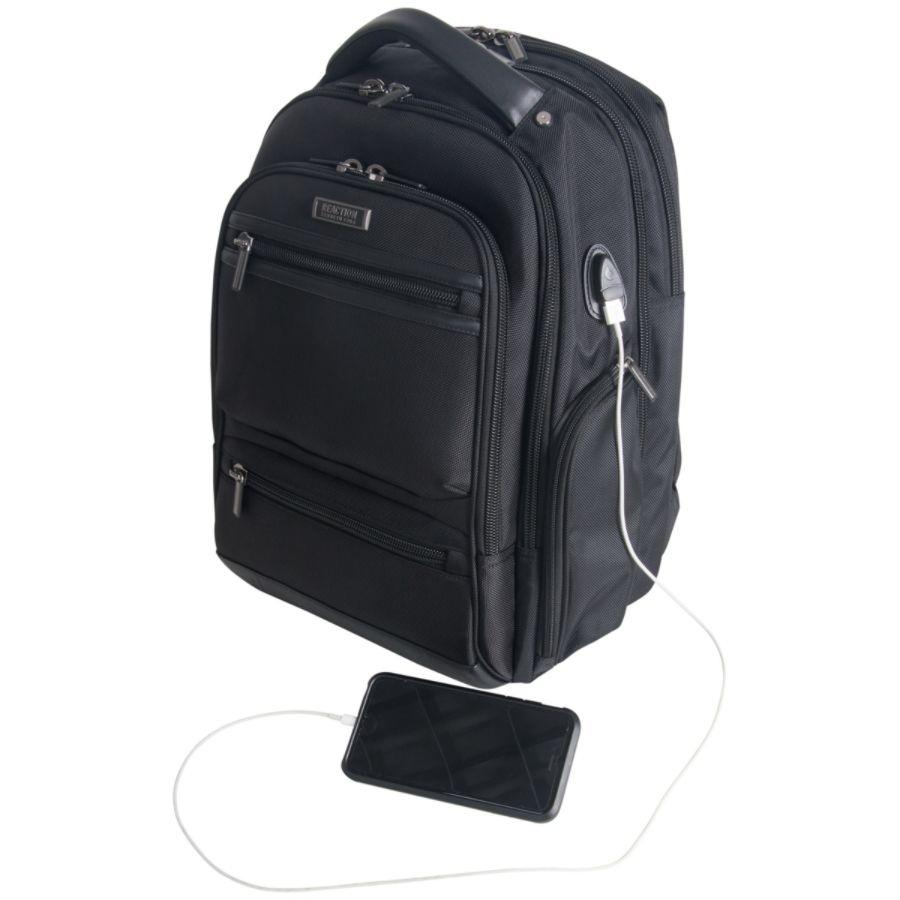 slide 5 of 10, Kenneth Cole Reaction R-Tech Laptop Backpack With Usb Charging, Black, 1 ct