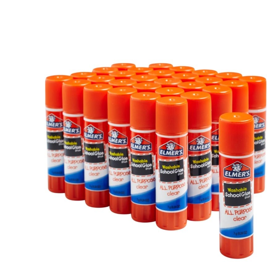 slide 2 of 7, Elmer's Glue Stick Classroom Pack, All-Purpose Clear, Box Of 30, 30 ct