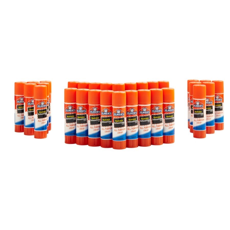 slide 3 of 7, Elmer's Glue Stick Classroom Pack, All-Purpose Clear, Box Of 30, 30 ct