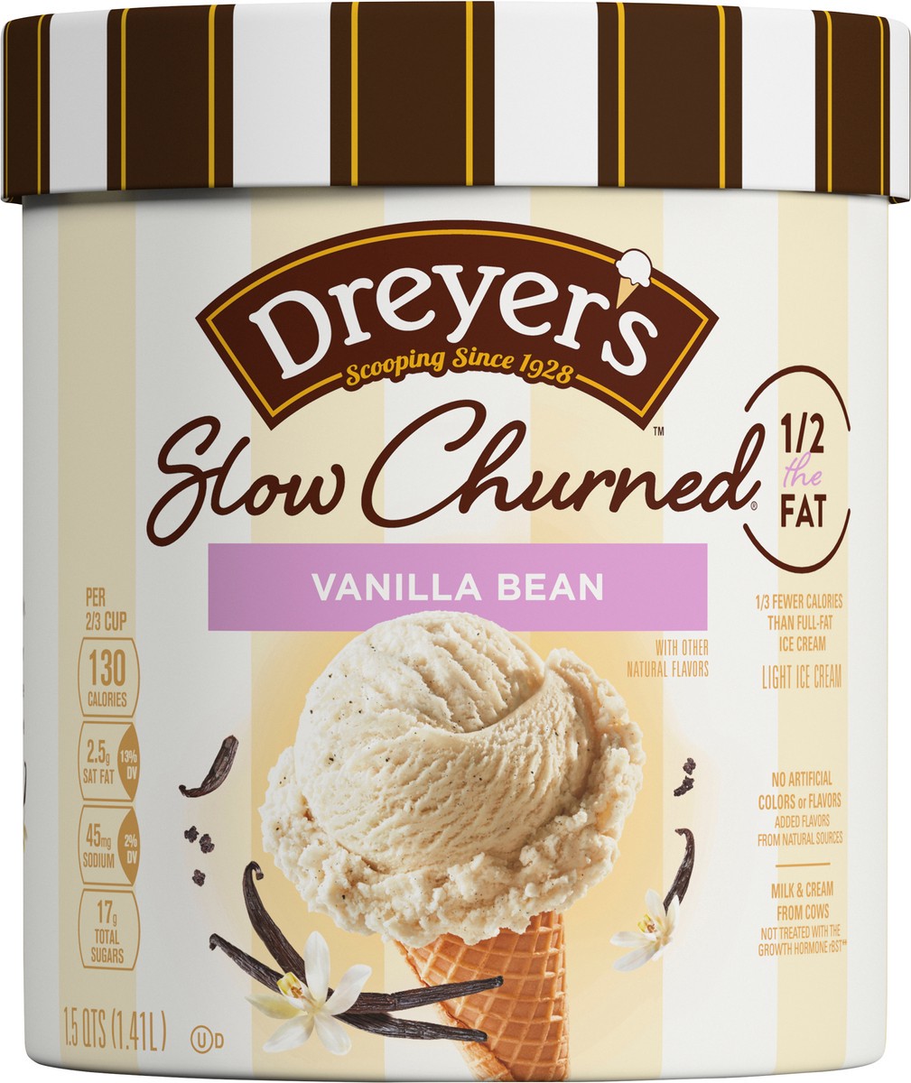 slide 1 of 5, Dreyer's Slow Churned Vanilla Bean Light Ice Cream 1.5 qt, 1.5 qt