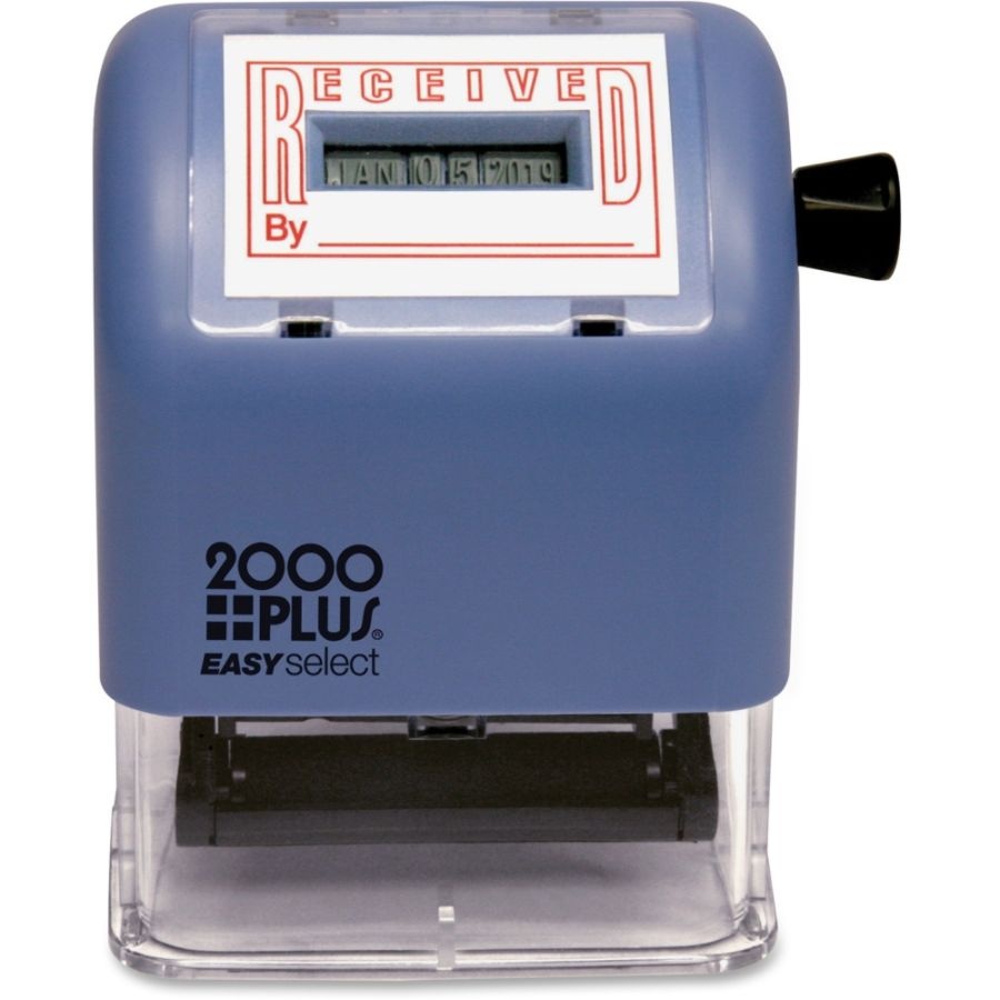slide 2 of 5, 2000Plus 2000 Plus Received Date Stamp Dater, Easy Select Self-Inking Received Date Stamp Dater, 1 7/8'' X 1'' Impression, Red Ink, 1 ct