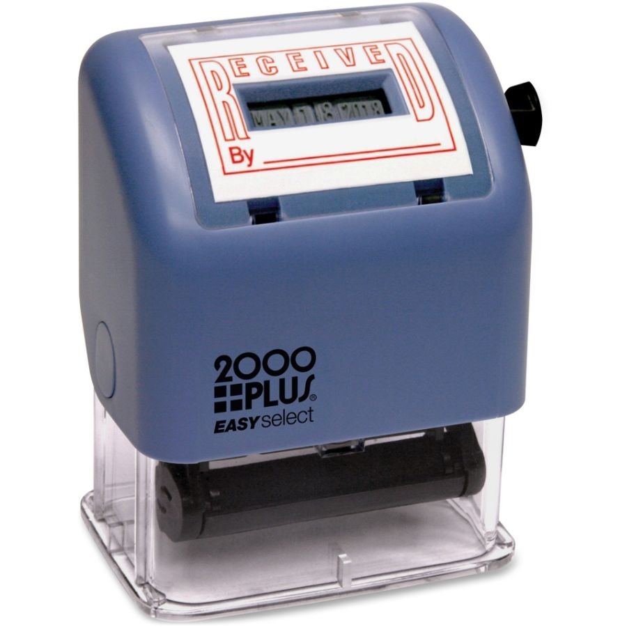 slide 4 of 5, 2000Plus 2000 Plus Received Date Stamp Dater, Easy Select Self-Inking Received Date Stamp Dater, 1 7/8'' X 1'' Impression, Red Ink, 1 ct