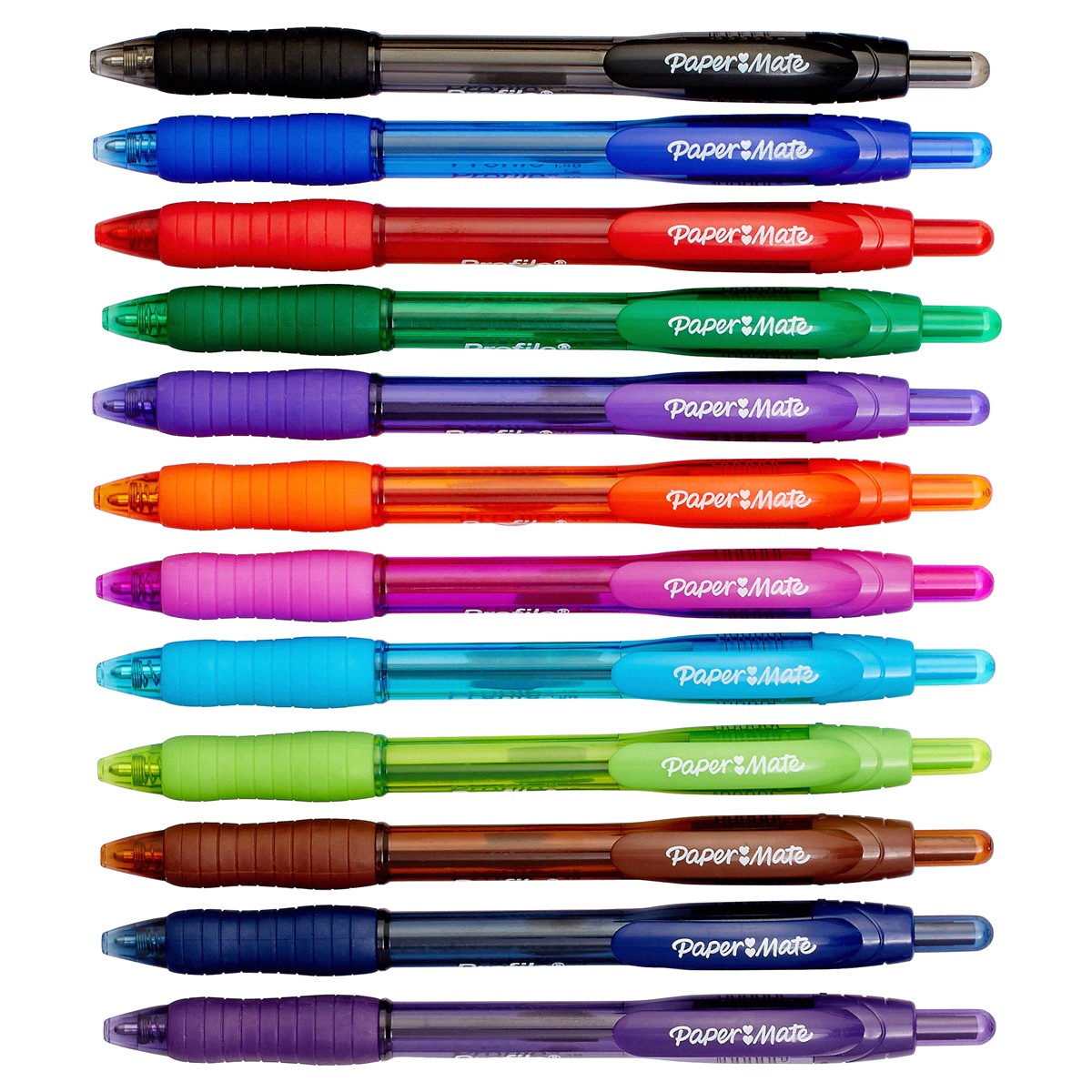 slide 4 of 4, Paper Mate Profile Retractable Ballpoint Pens, Bold Point, Assorted, 12 ct
