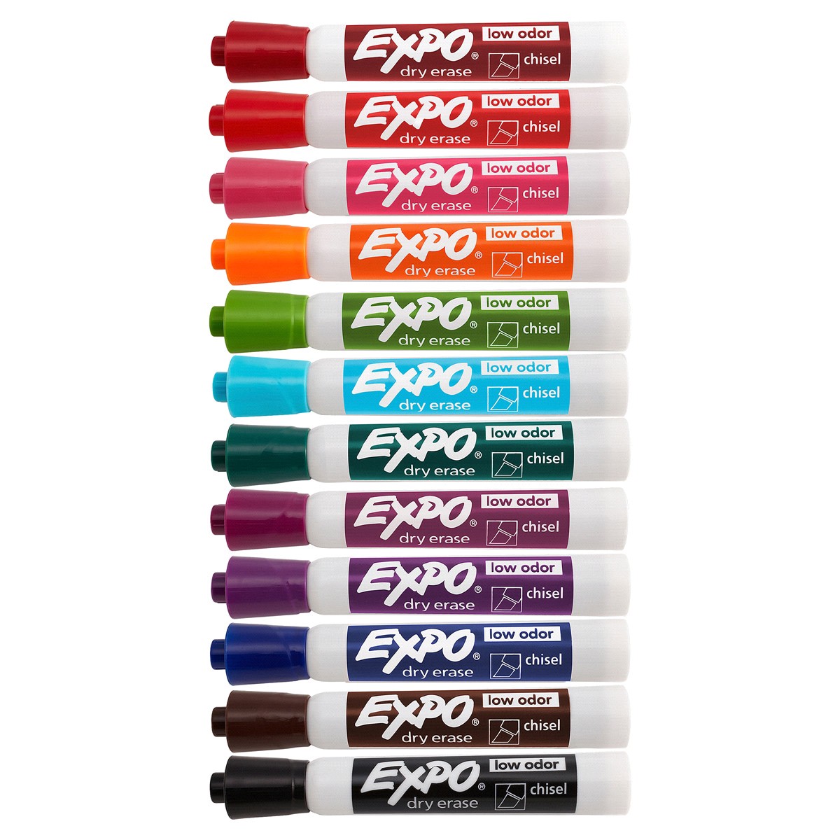 slide 2 of 4, EXPO Low Odor Dry Erase Vibrant Color Markers, Medium Tip - Multicolor, 12 ct