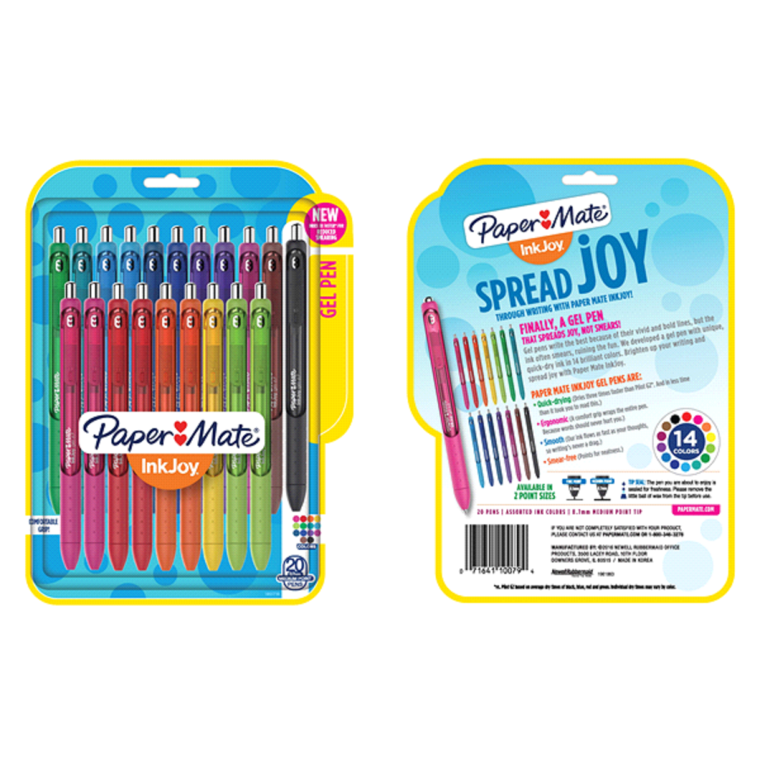 slide 1 of 1, PAPERMATE Paper Mate Inkjoy Gel Pen 0.7mm Assorted, 20 ct