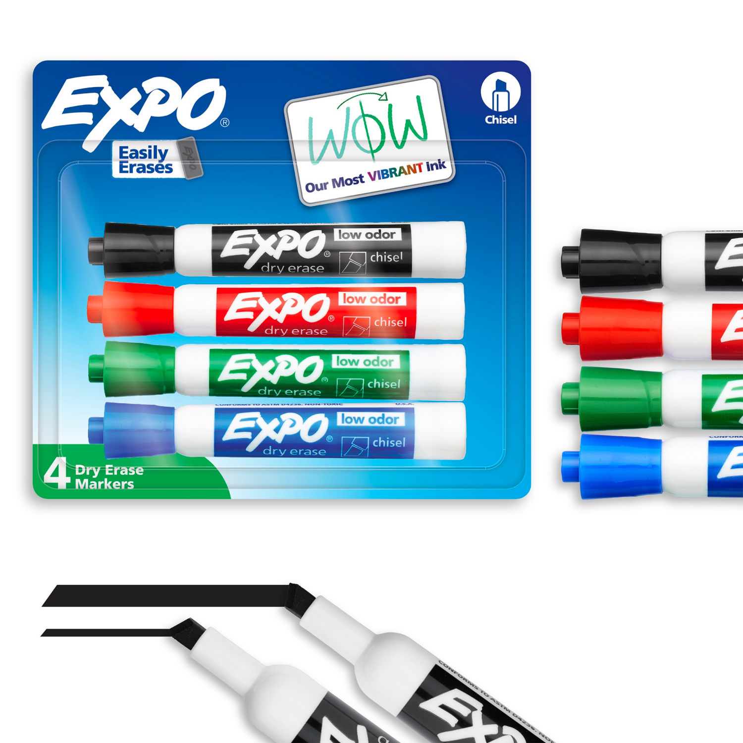 slide 1 of 1, Expo Chisel Tip Dry Erase Markers - Assorted, 5 ct