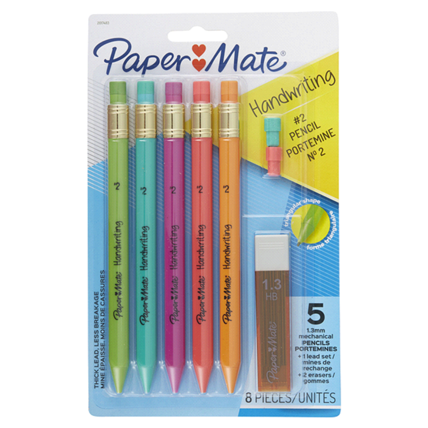 slide 1 of 1, Paper Mate 1.3 mm No. 2 Handwriting Pencils 8 ea, 8 ct
