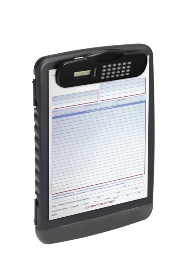 slide 3 of 4, Office Depot Brand Form Holder Storage Clipboard Box With Calculator, Letter Size, Charcoal, 1 ct