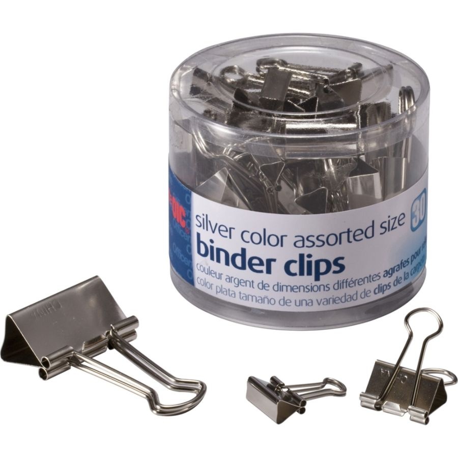 slide 6 of 6, OfficeMate Binder Clips - Assorted, 30 ct