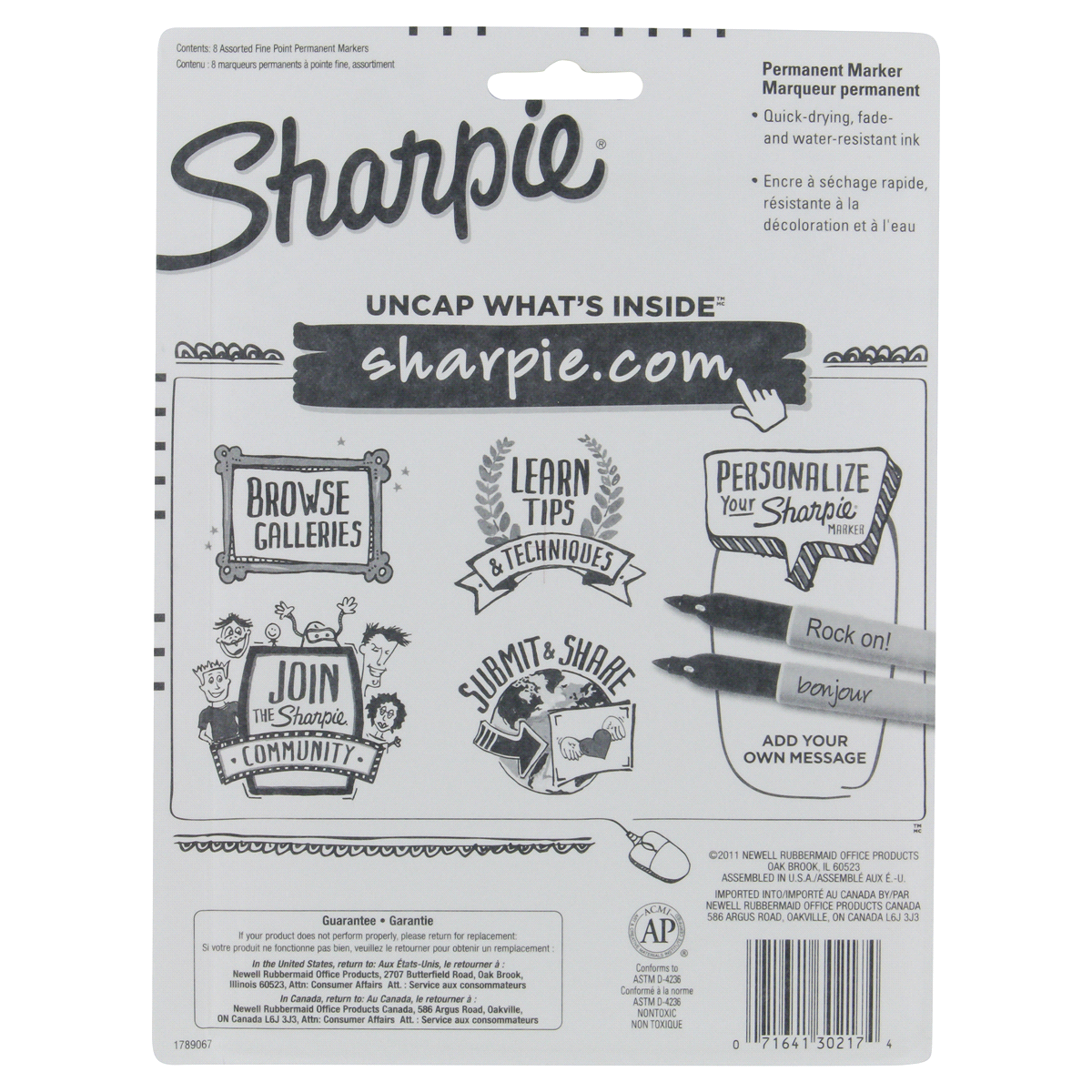 slide 2 of 2, Sharpie Fine Tip Assorted Permanent Markers, 8 ct