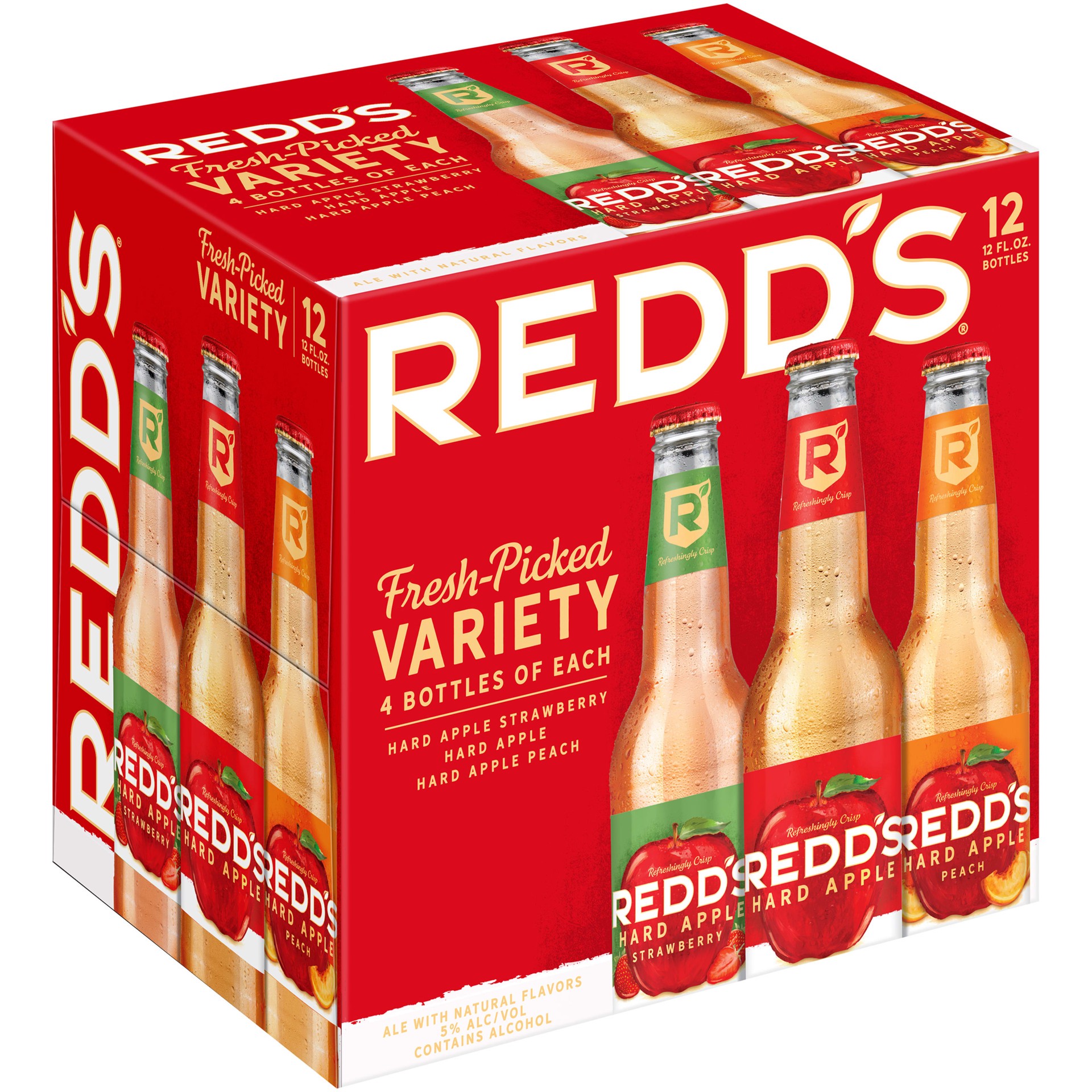 slide 3 of 5, Redd's REDD's Apple Ale Variety Pack Bottles, 12 ct; 12 fl oz