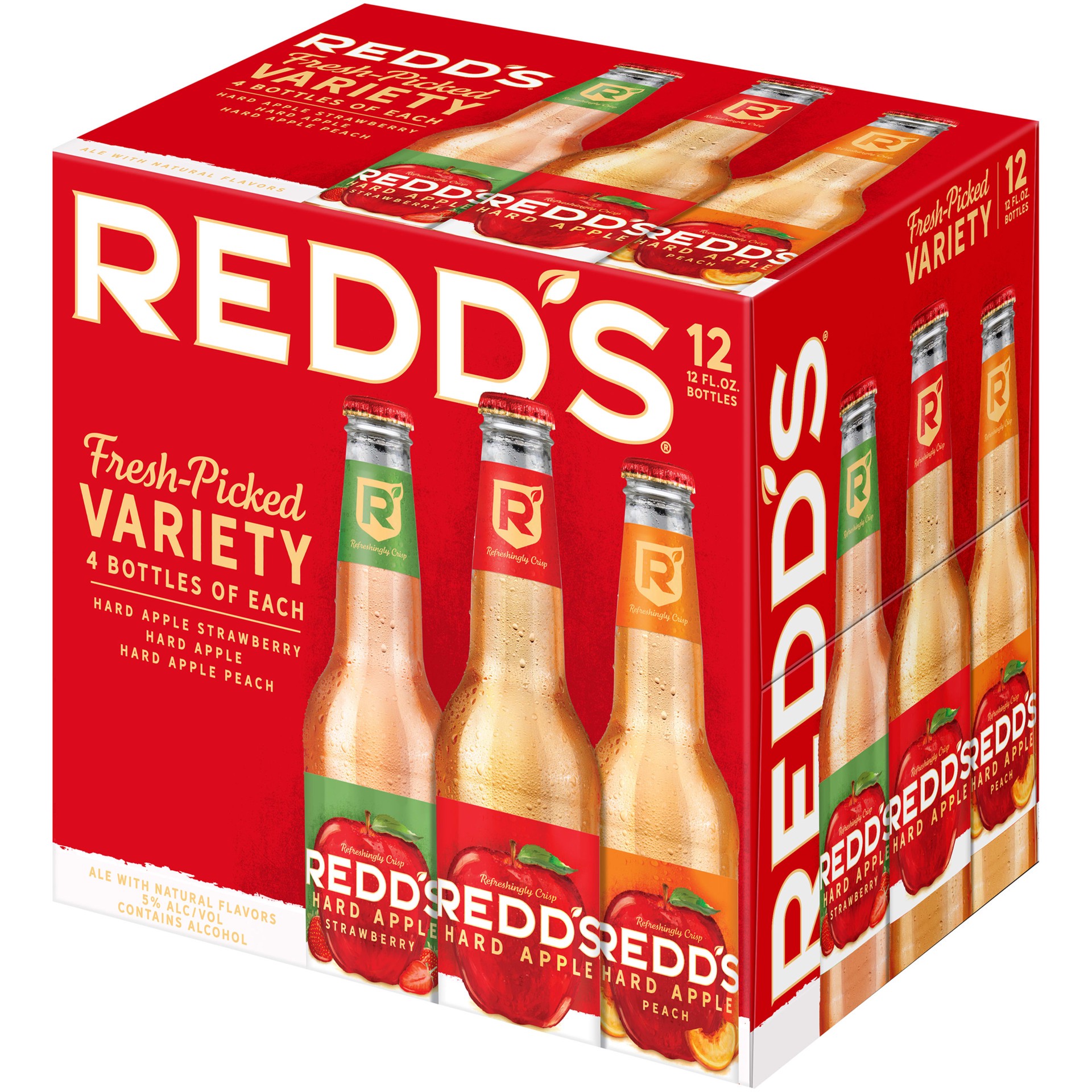 slide 5 of 5, Redd's REDD's Apple Ale Variety Pack Bottles, 12 ct; 12 fl oz