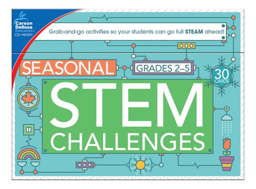 slide 2 of 2, Carson Dellosa Stem Challenges Learning Cards, Seasonal Themes, Grades 2-5, 1 ct