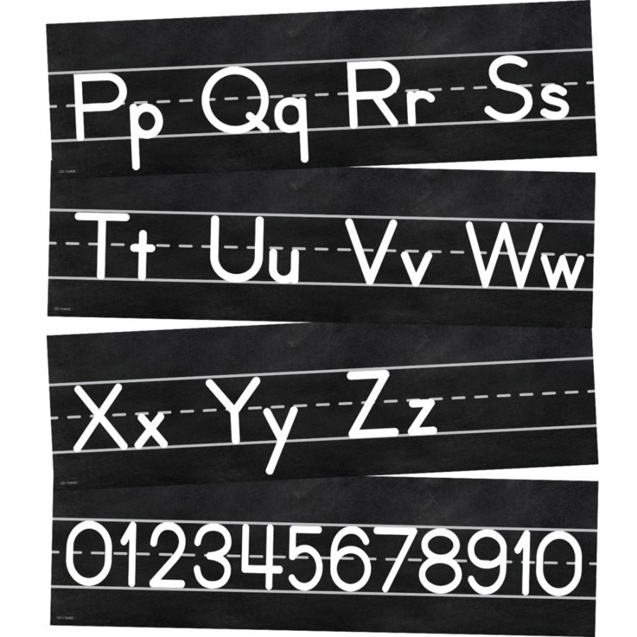 slide 5 of 5, Schoolgirl Style Mini Bulletin Board Set, Industrial Chic Alphabet Line: Manuscript, Preschool - Grade 2, 1 ct