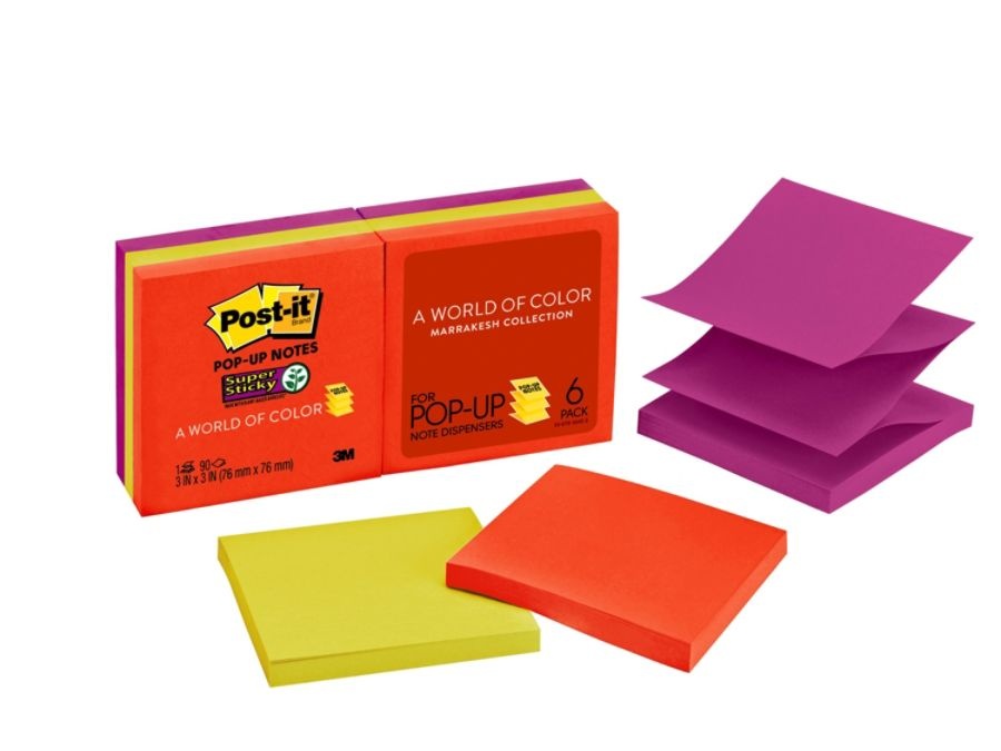 slide 3 of 5, Post-it Super Sticky Pop-up Notes, 3 in x 3 in, 3 in x 3 in