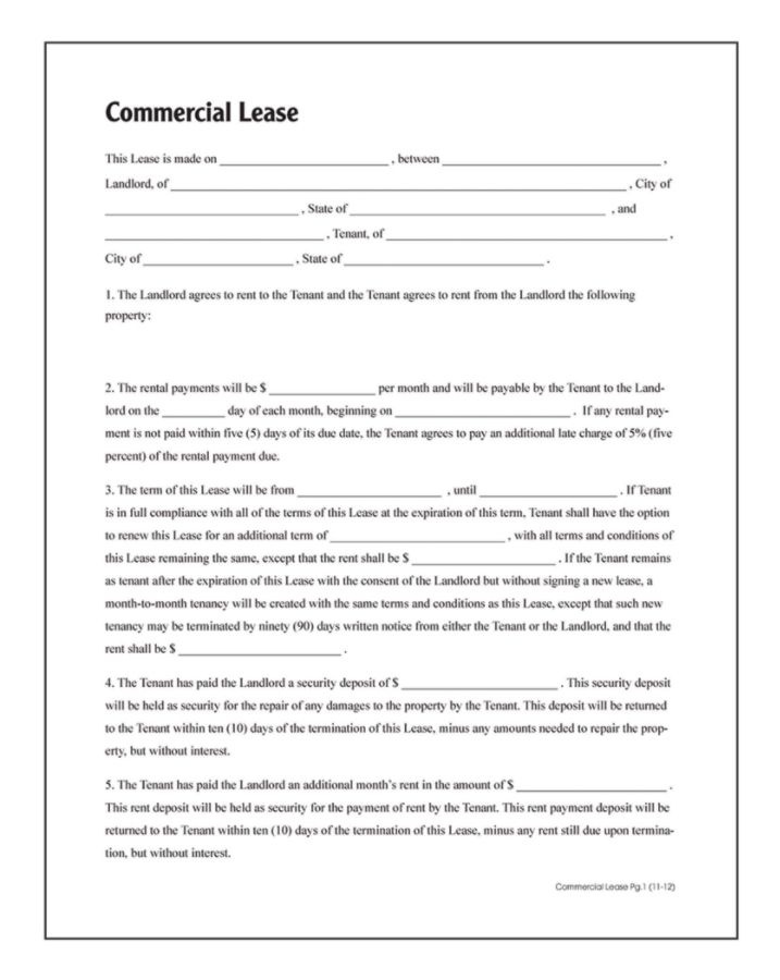 slide 2 of 2, Adams Commercial Lease, 1 ct