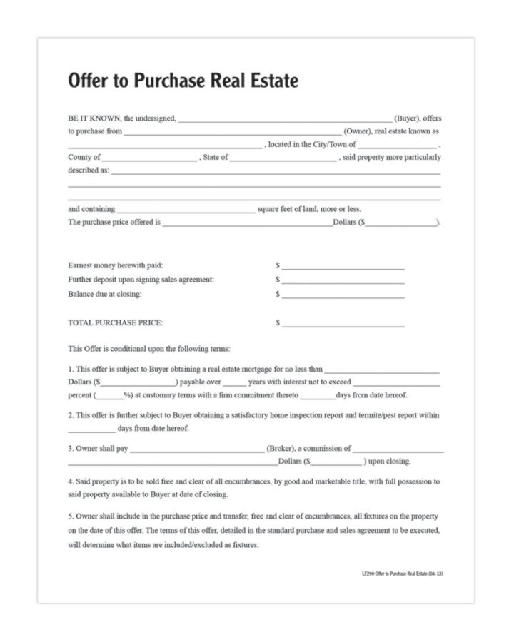 slide 2 of 2, Adams Offer To Purchase Real Estate, 1 ct