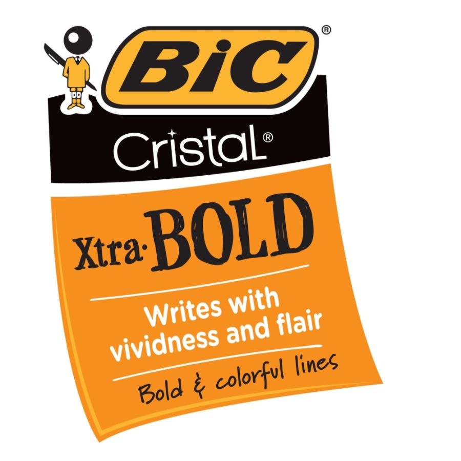 slide 3 of 3, BIC Cristal Extra Bold Point Black Ballpoint Pens, 24 ct; 1.6 mm