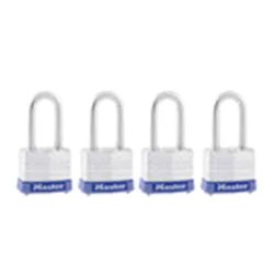 Master Lock Laminated Steel Padlock 3QLF, 1-9/16 inch wide, Pack of 4-Keyed Alike