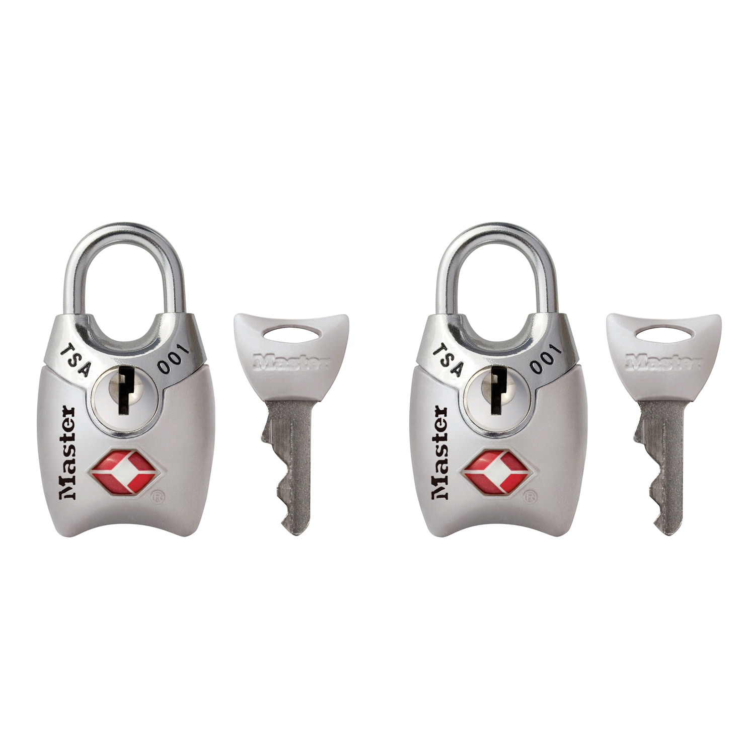 slide 1 of 3, Master Lock Luggage Key Padlock Silver, 2 ct