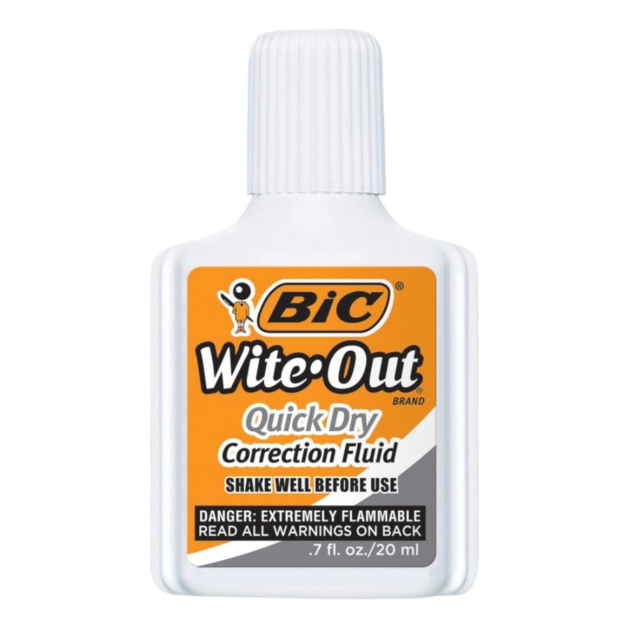 slide 2 of 3, BIC Wite-Out Quick-Dry Correction Fluid, White, 2 ct; 0.7 fl oz