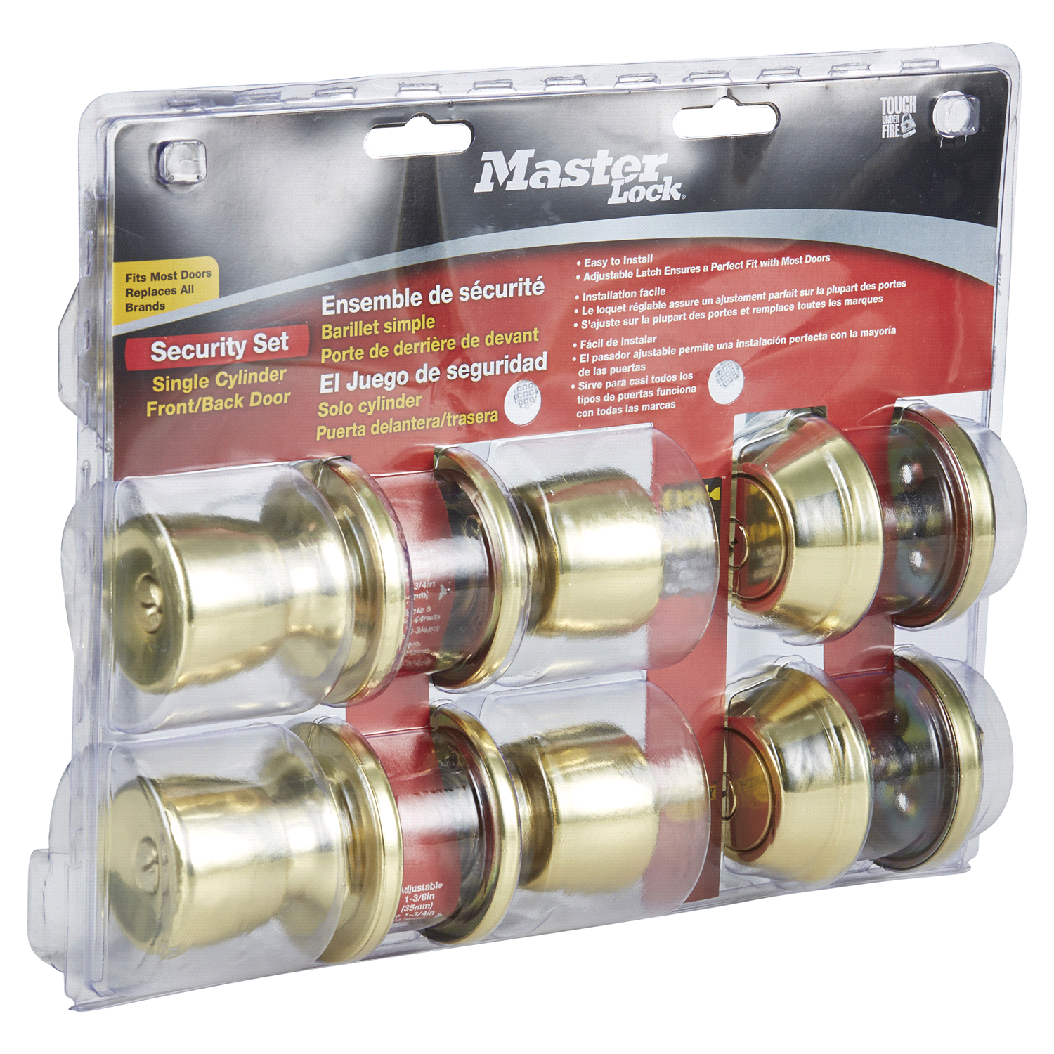 slide 4 of 5, Master Lock Polished Brass Tulip Cylinder Combo Door Lock TUCO0603T, 1 ct