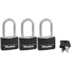 Master Lock 3pk 40mm Covered Brass Key Lock Set Black