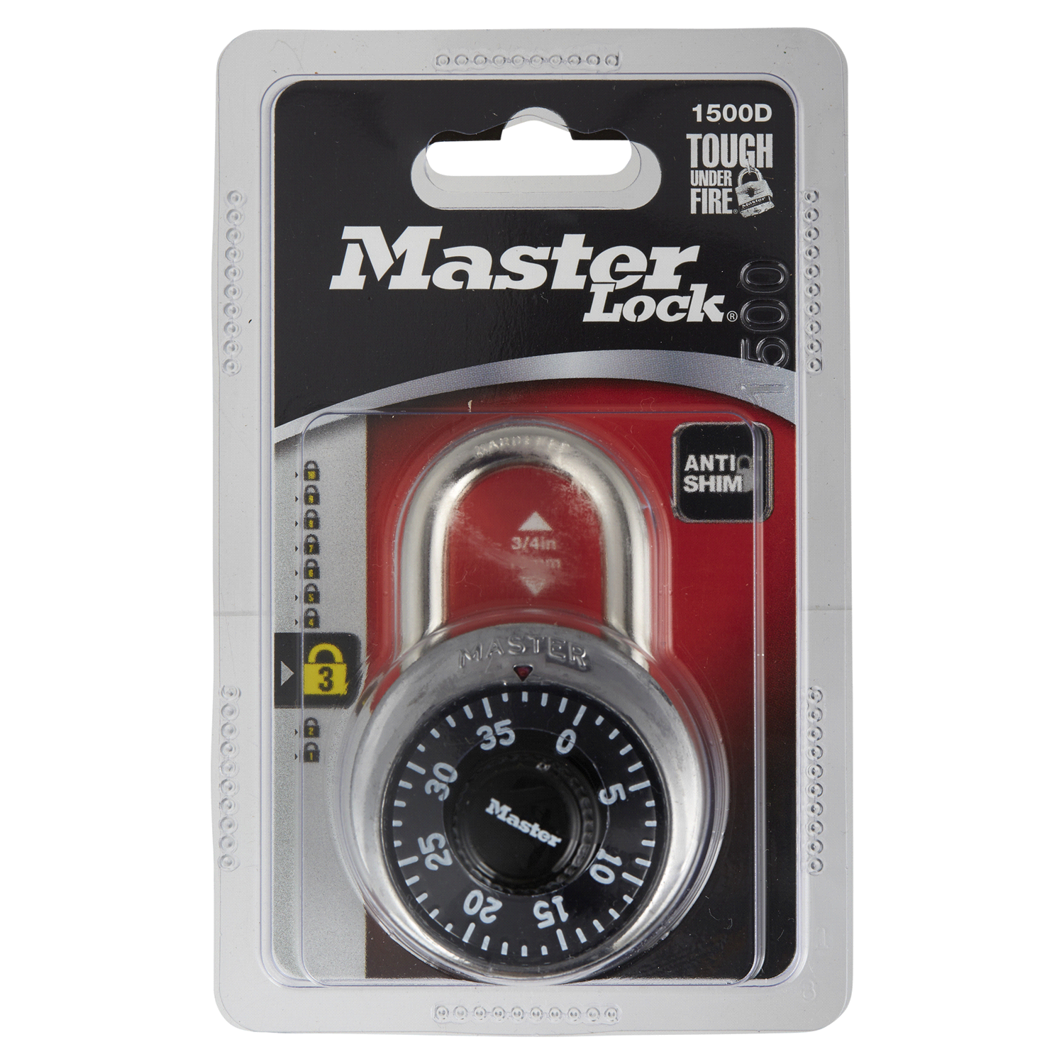 slide 1 of 1, Master Lock Combination Padlock Black Silver, 1 ct