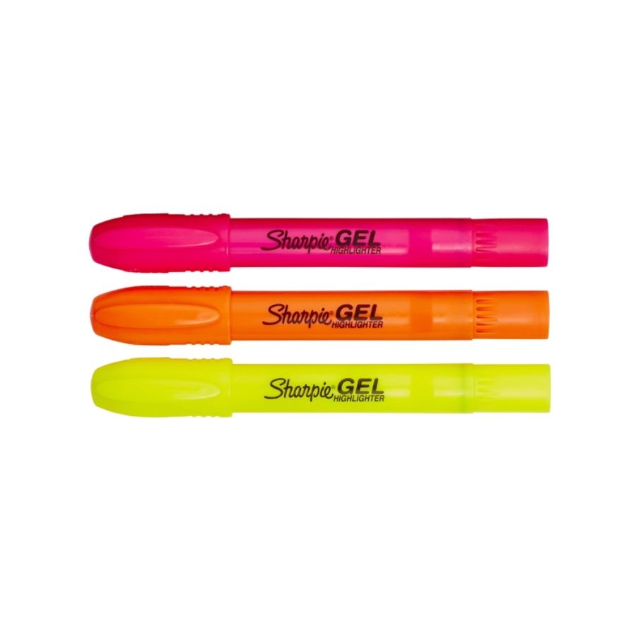 slide 3 of 5, Sharpie Accent Gel Highlighters, Assorted Ink Colors, Pack Of 3, 3 ct