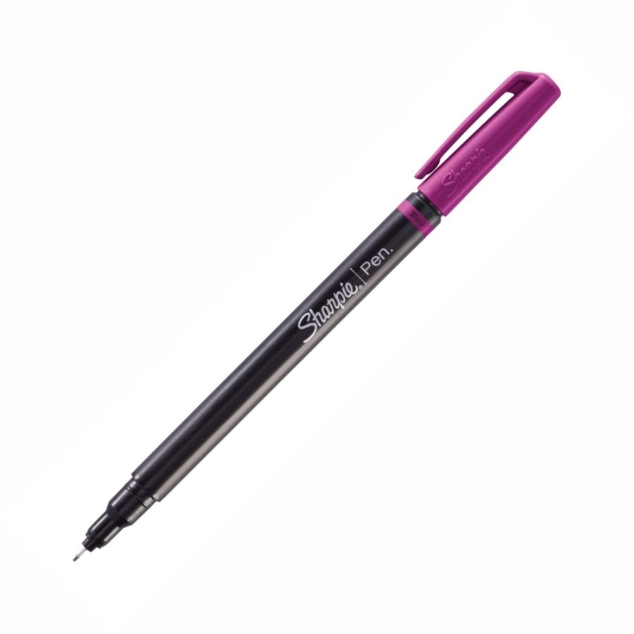 slide 3 of 3, Sharpie Porous Art Pen, Fine Point, 0.5 Mm, Black Barrel, Berry Ink, 1 ct