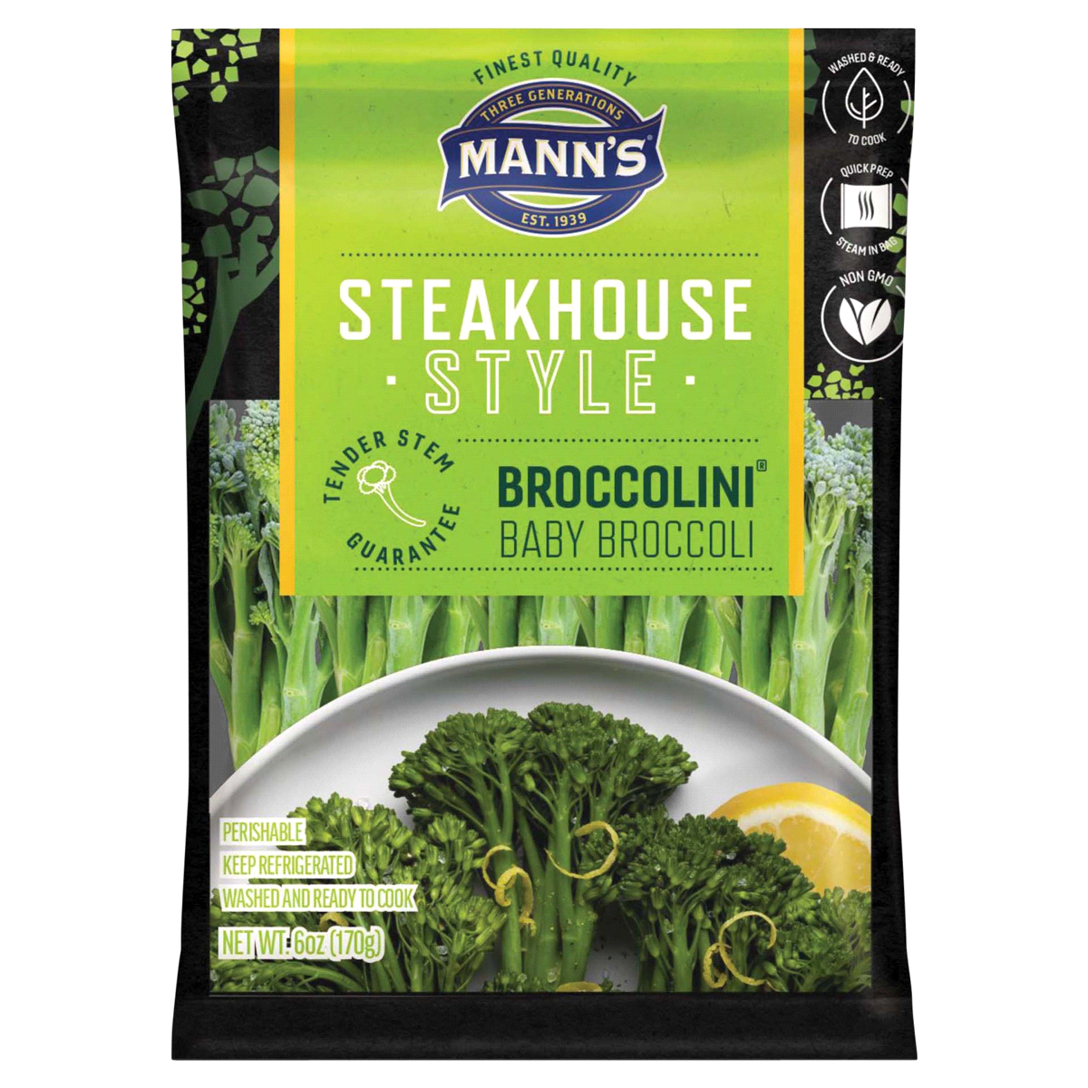 slide 1 of 5, Mann's Steakhouse Style Broccolini, 10 oz, 6 oz