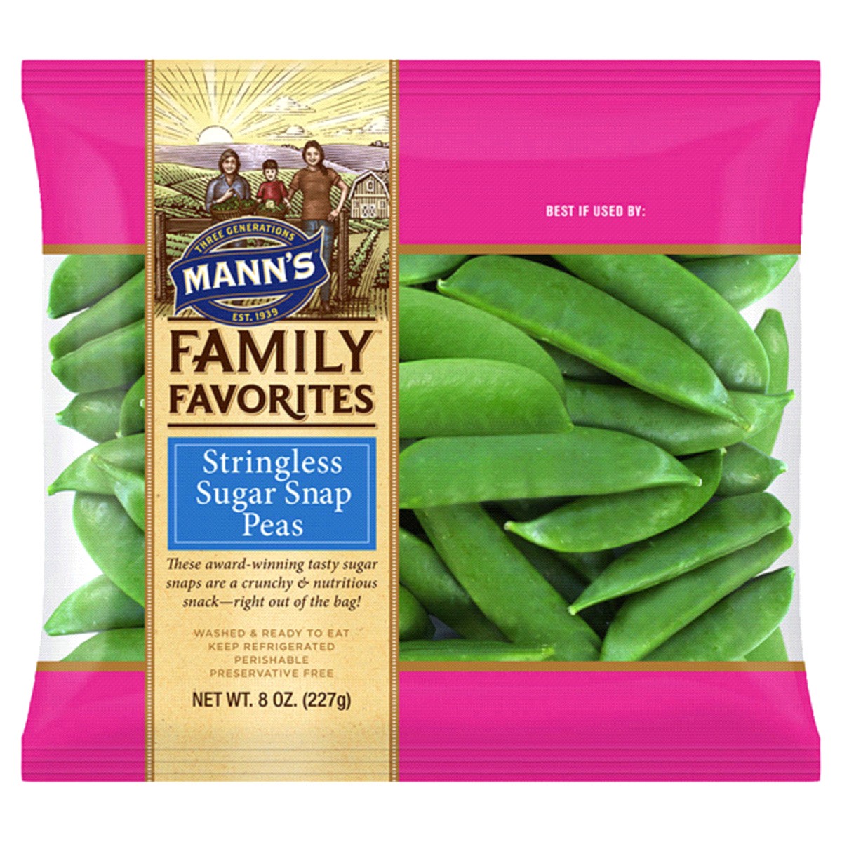 slide 1 of 5, Mann's Sugar Snap Peas, 8 oz bag, 8 oz