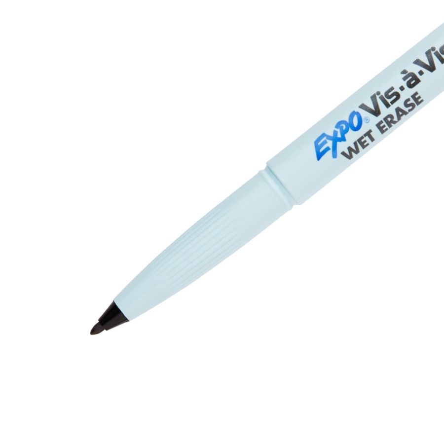 slide 3 of 4, Expo Vis-?-Vis Wet-Erase Presentation Markers, Black, Pack Of 5, 5 ct