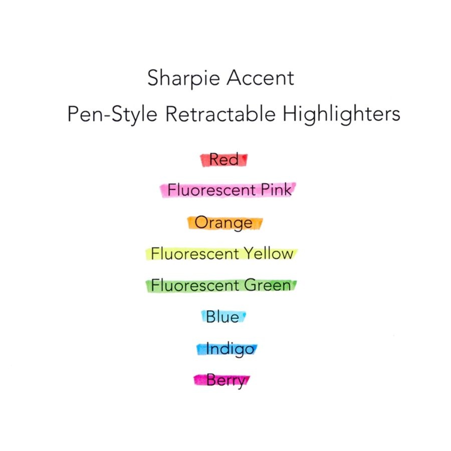 slide 2 of 6, Sharpie Accent Retractable Highlighters, Fluorescent Yellow, Pack Of 3, 3 ct