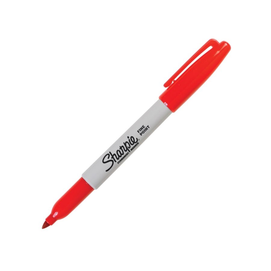 slide 3 of 10, Sharpie Permanent Fine-Point Markers, Red, Pack Of 12 Markers, 12 ct