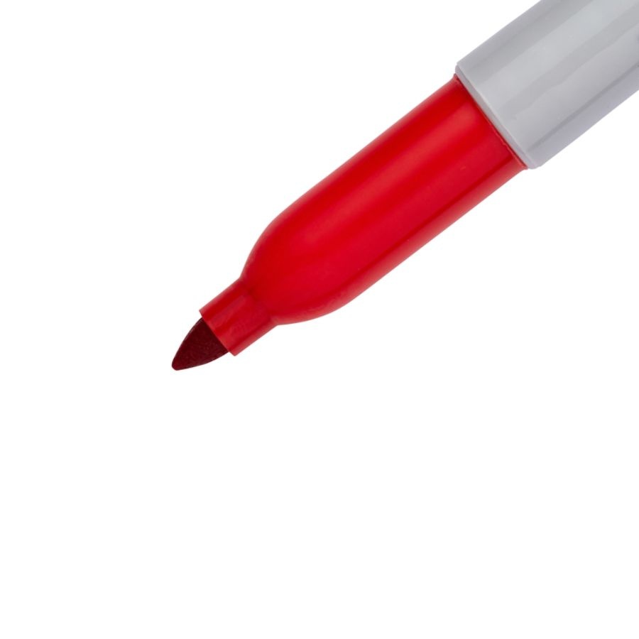 slide 4 of 10, Sharpie Permanent Fine-Point Markers, Red, Pack Of 12 Markers, 12 ct