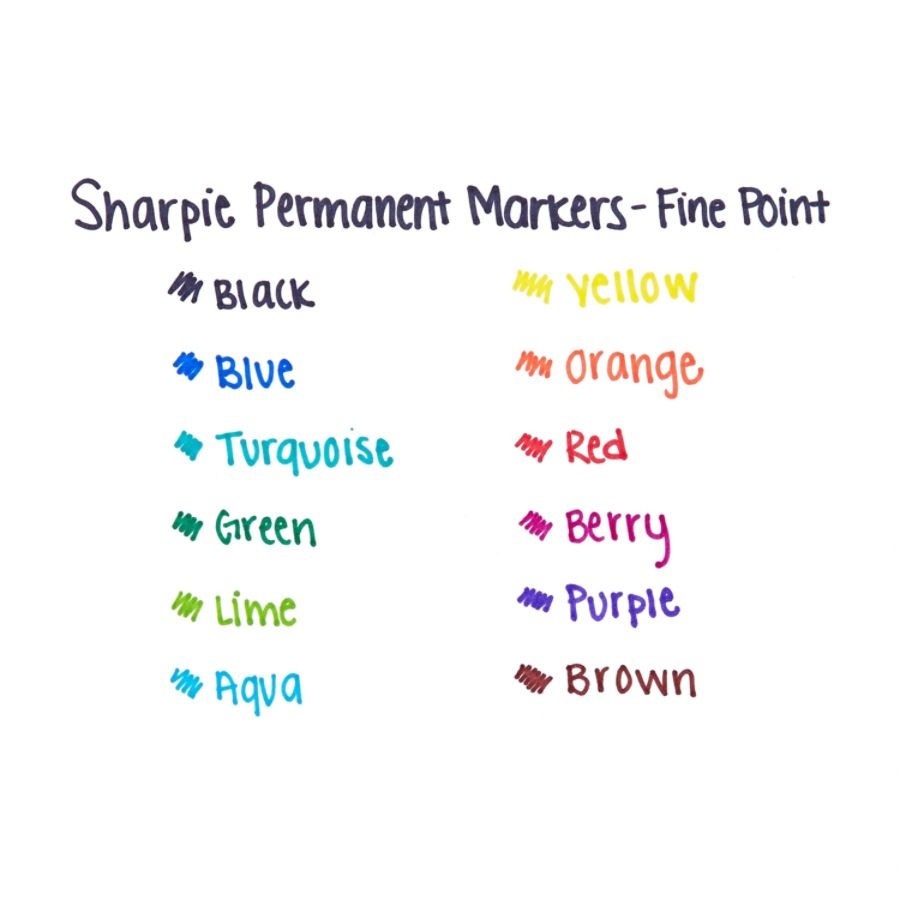 slide 5 of 10, Sharpie Permanent Fine-Point Markers, Red, Pack Of 12 Markers, 12 ct