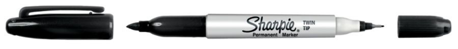slide 2 of 6, Sharpie Twin-Tip Permanent Marker, Black, 1 ct
