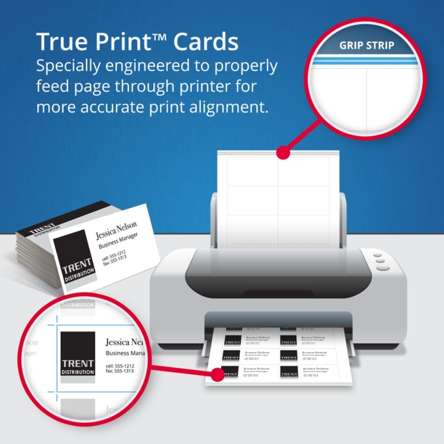 slide 3 of 6, Avery Inkjet Two-Sided Printable Clean Edge Business Cards - White, 200 ct