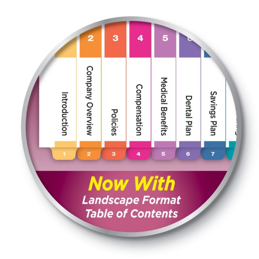 slide 8 of 9, Avery Ready Index 20% Recycled Table Of Contents Dividers, 1-10 Tab - Multicolor, 1 ct