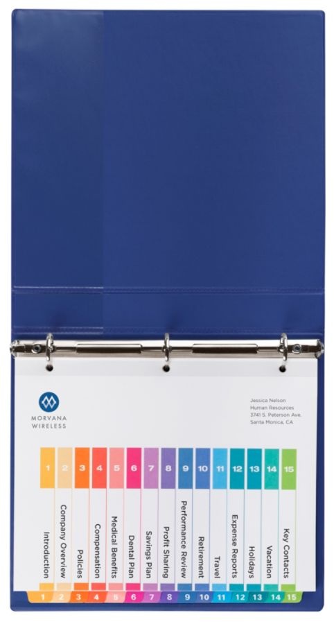 slide 4 of 7, Avery Ready Index 20% Recycled Table Of Contents Dividers, 1-15 Tab, Multicolor, 1 ct