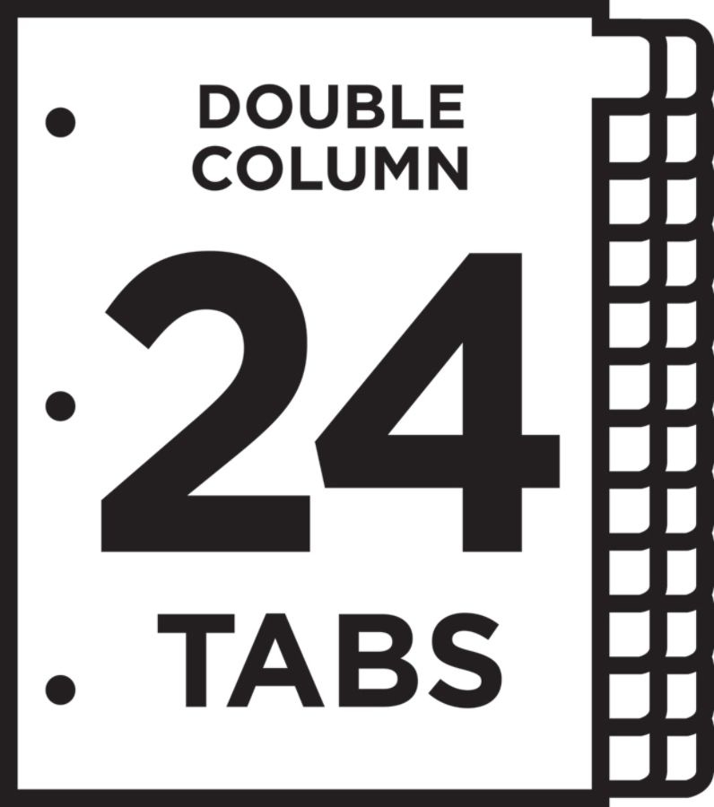 slide 5 of 6, Avery Ready Index 20% Recycled Double-Column Table Of Contents Dividers, 24-Tab, 1 ct