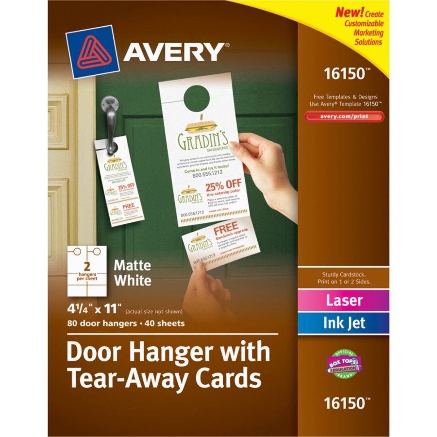 slide 4 of 10, Avery Door Hangers with Tear-Away Cards, 40 ct