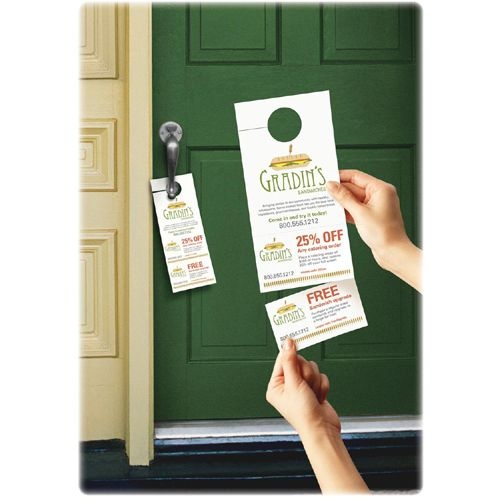 slide 9 of 10, Avery Door Hangers with Tear-Away Cards, 40 ct