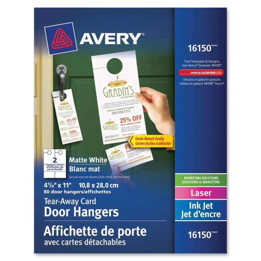 slide 6 of 10, Avery Door Hangers with Tear-Away Cards, 40 ct