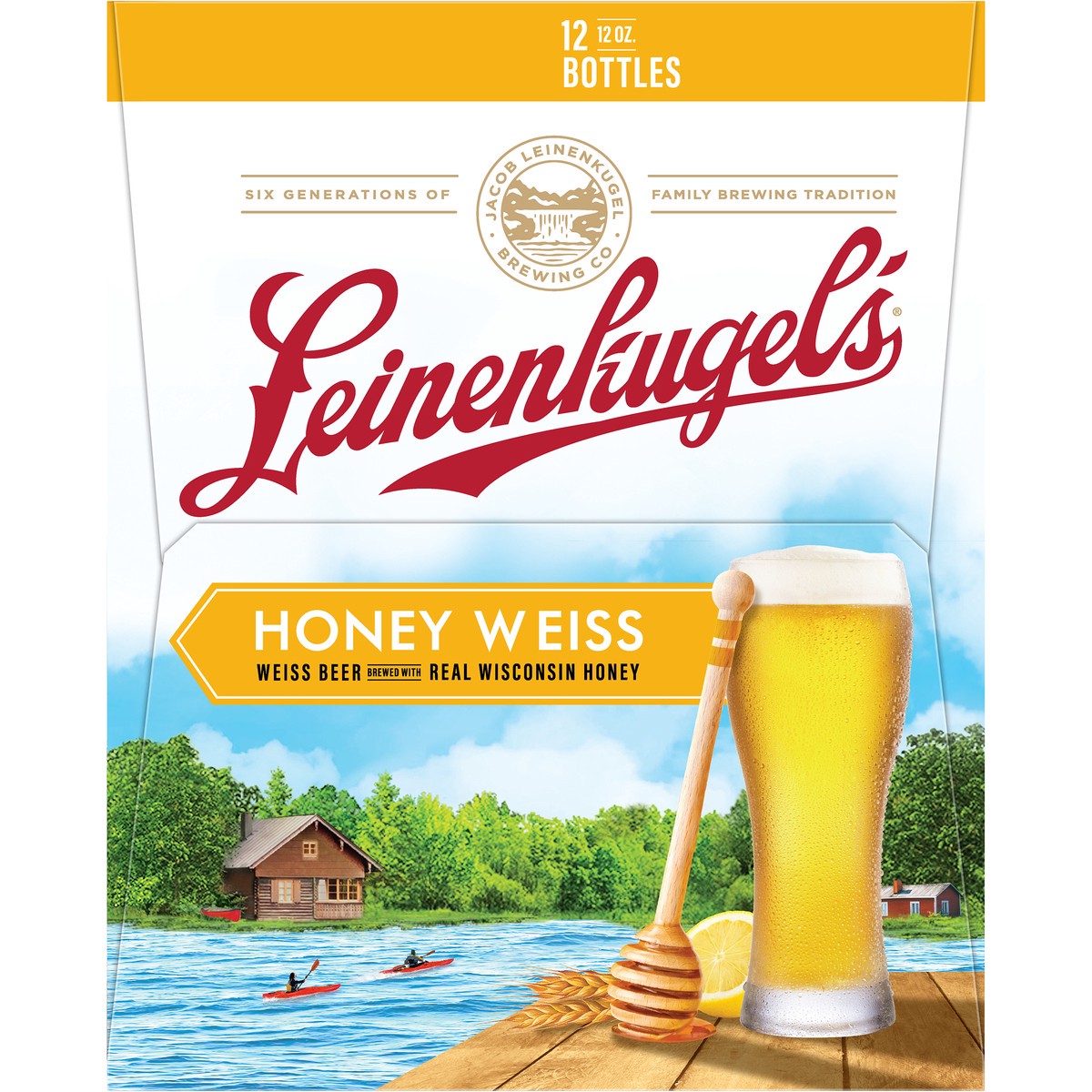 slide 5 of 9, Leinenkugel's Honey Weiss Craft Beer, 4.9% ABV, is a pale gold beer that blends the traditional taste of an American Weiss beer with sweet tones of real honey. If you're looking for a perfect, refreshing drink for a warm day, grab a 12-pack of this award., 288 oz