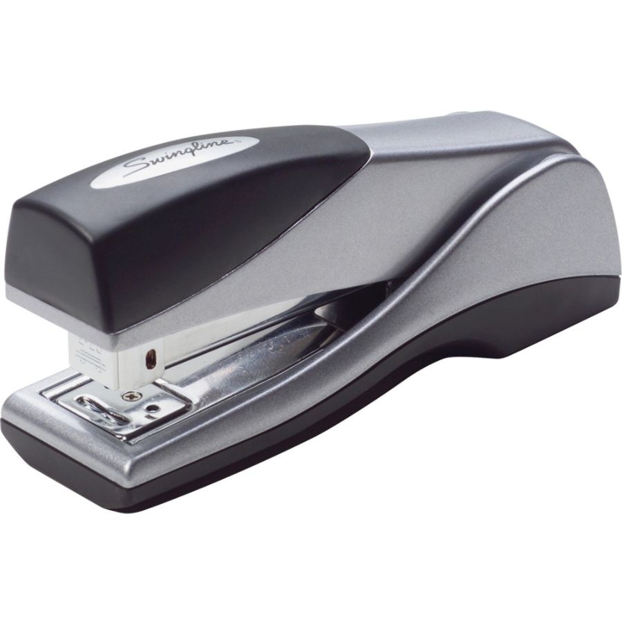 slide 5 of 5, Optima Grip Half-Strip Compact Stapler, Silver, 1 ct